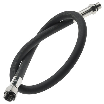 Black rubber high pressure hose with chrome fittings
