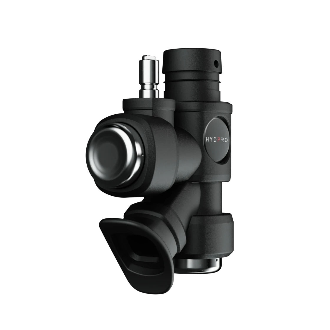 Hydpro Power Q01 Code inflator, front view with 25 mm inflate and exhaust buttons