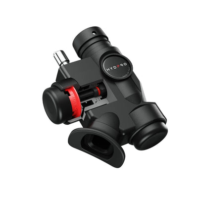 Cutaway of the Hydpro Q01 Stout inflator showing the piston and Q-Boost mechanism
