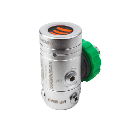 Tecline R2 TEC O2 first stage with green M26x2 handwheel