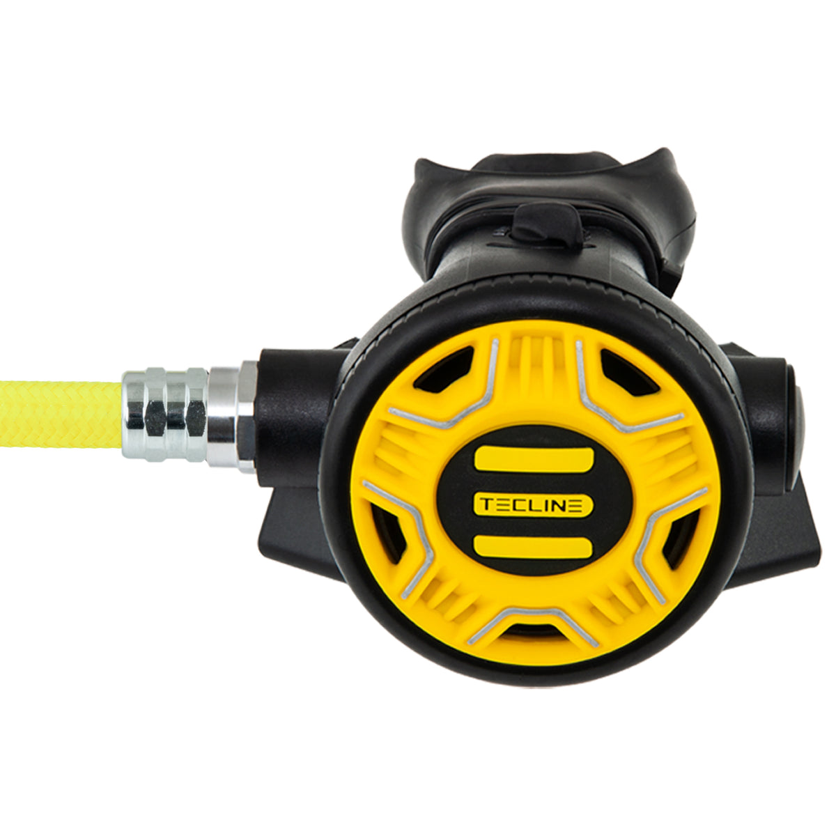 Tecline REC1 yellow octopus second stage with yellow Proflex hose