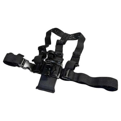 Intova chest strap harness with black adjustable straps and camera mount