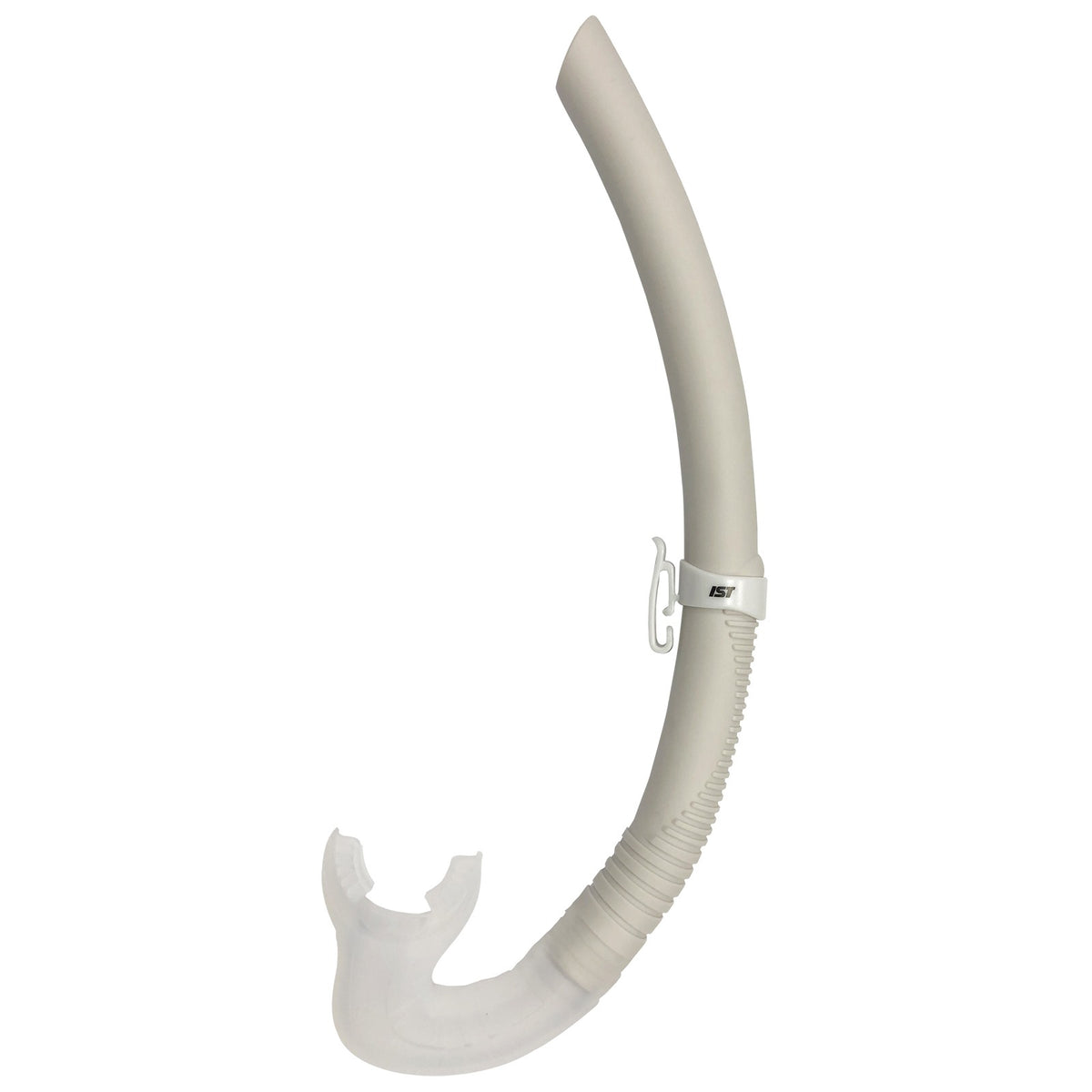 IST apnea snorkel in black with its snorkel holder