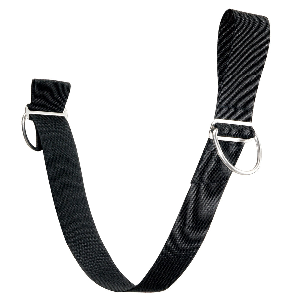 IST black nylon crotch strap with two stainless steel D-rings