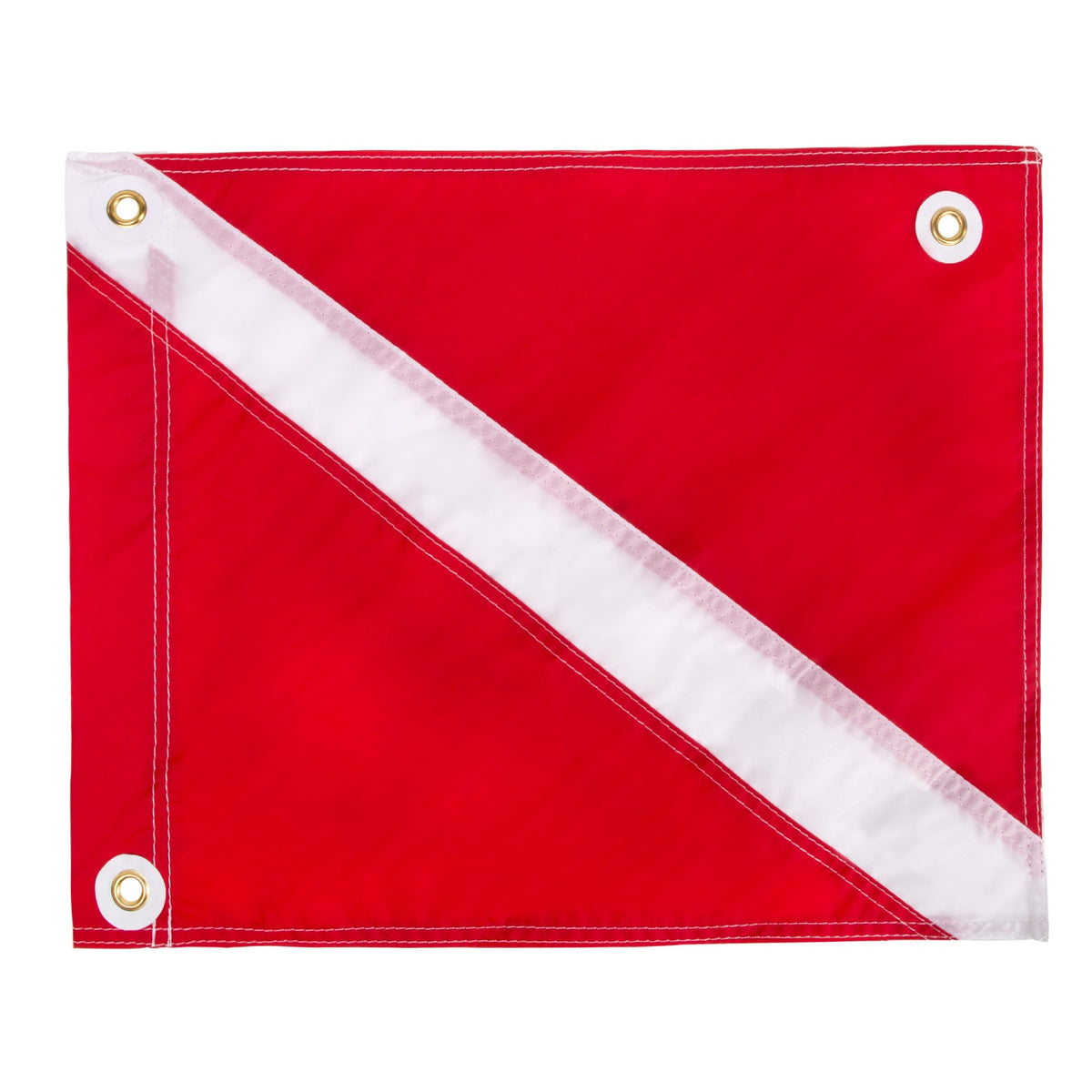 IST diver down flag, red with a white diagonal stripe and metal grommets