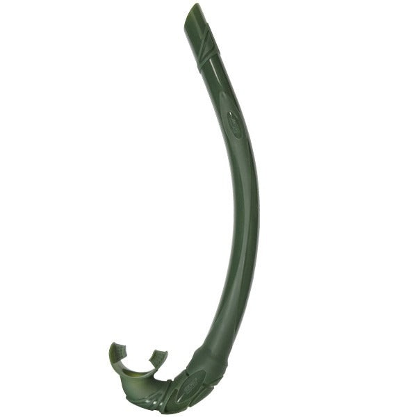 IST freediving silicone snorkel in green, full length