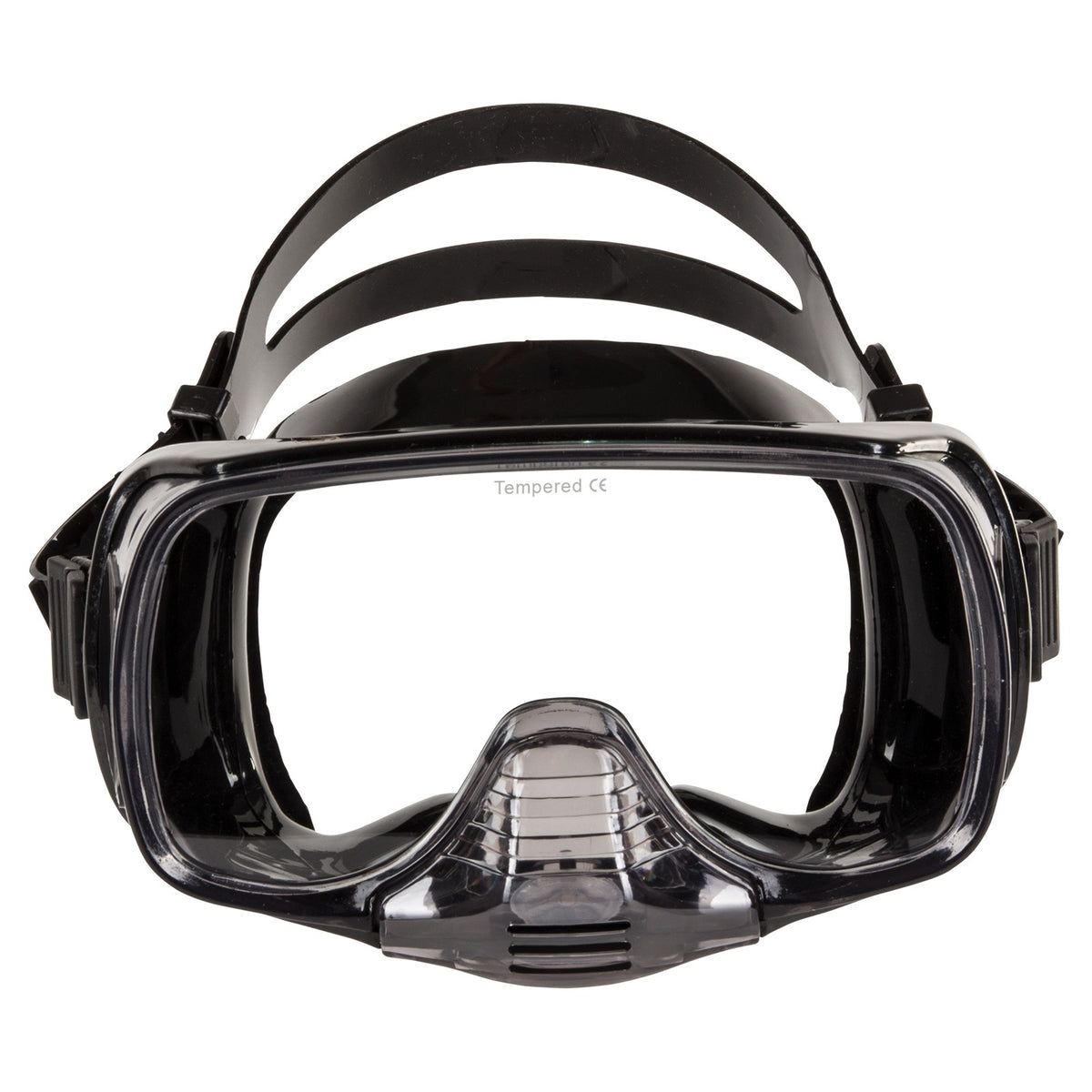 IST Imperial mask with purge in black, angled view of the panoramic lens