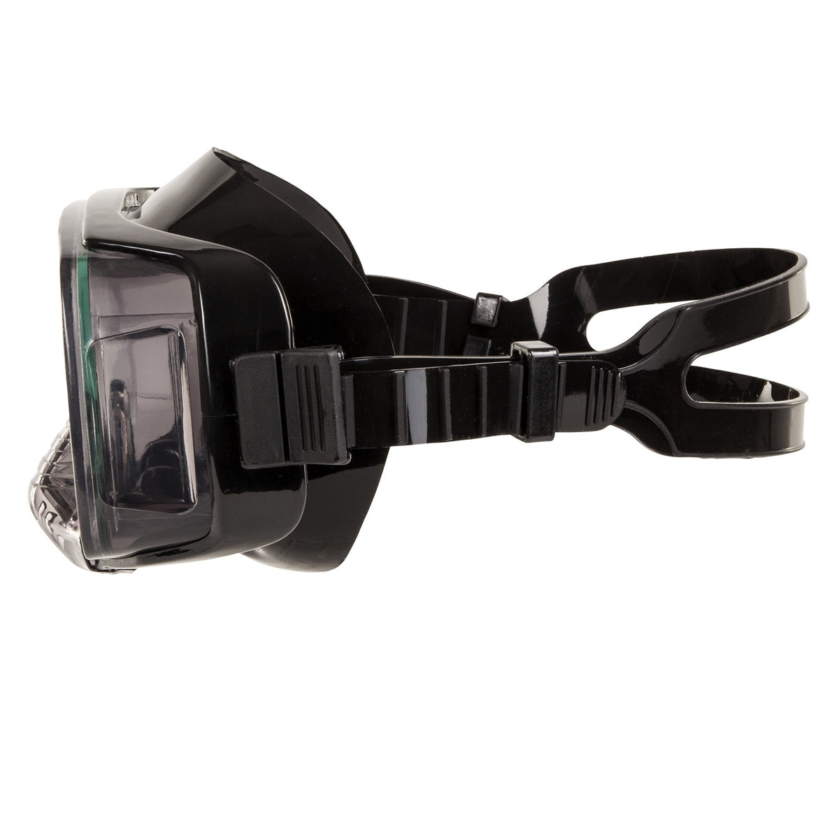 IST Imperial mask with purge in black, angled view of the panoramic lens