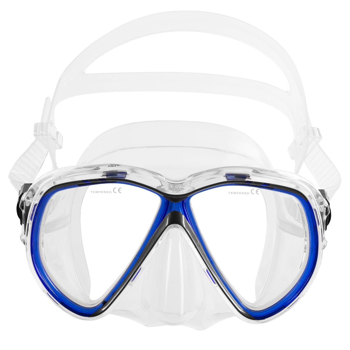 IST Martinique twin lens mask in black with a black silicone skirt and strap