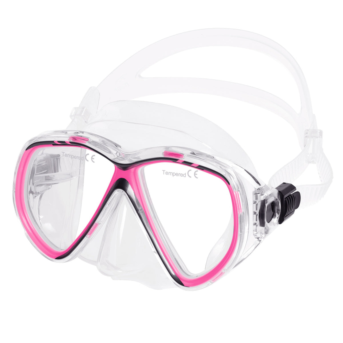 IST Martinique twin lens mask in black with a black silicone skirt and strap