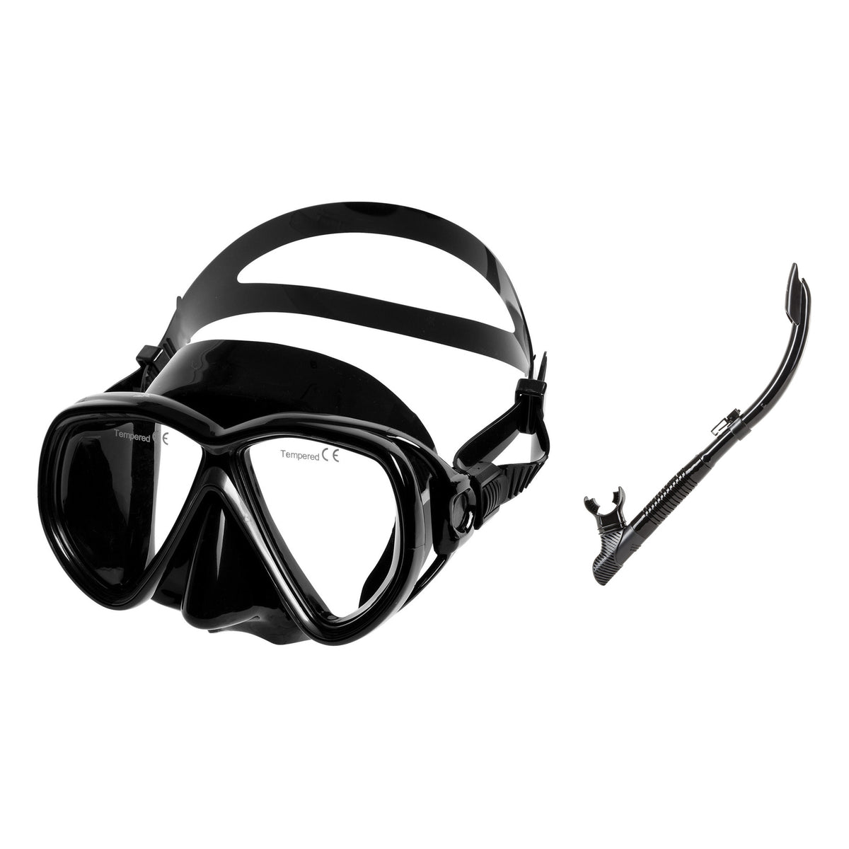 IST Martinique mask in black and SN60 snorkel in black