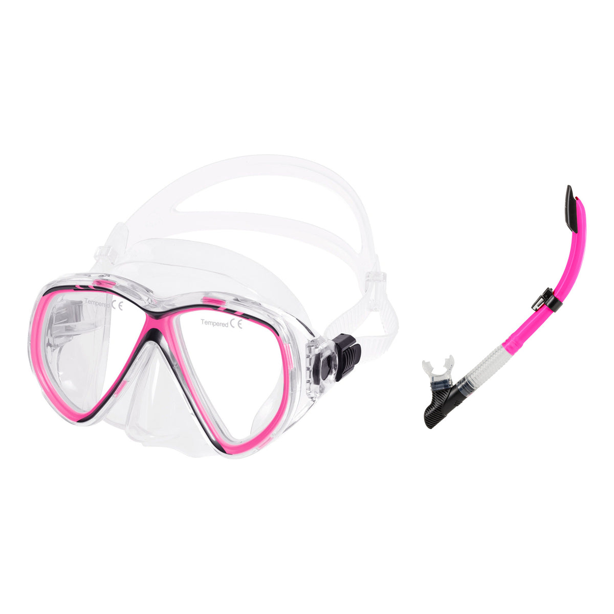 IST Martinique mask in black and SN60 snorkel in black