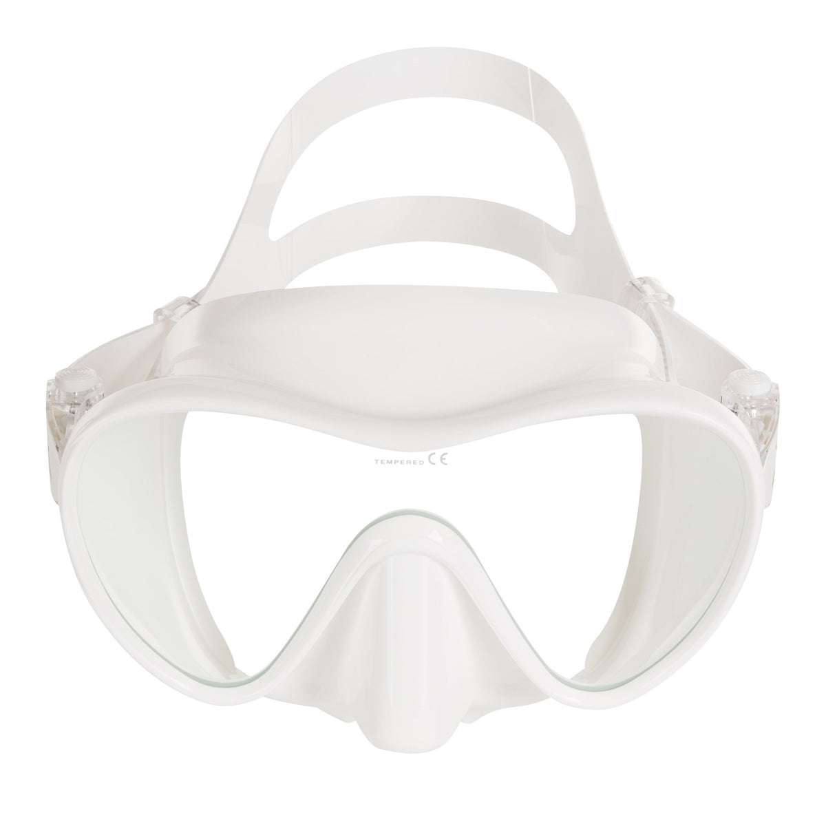 IST Pi frameless single lens mask in black silicone, angled view