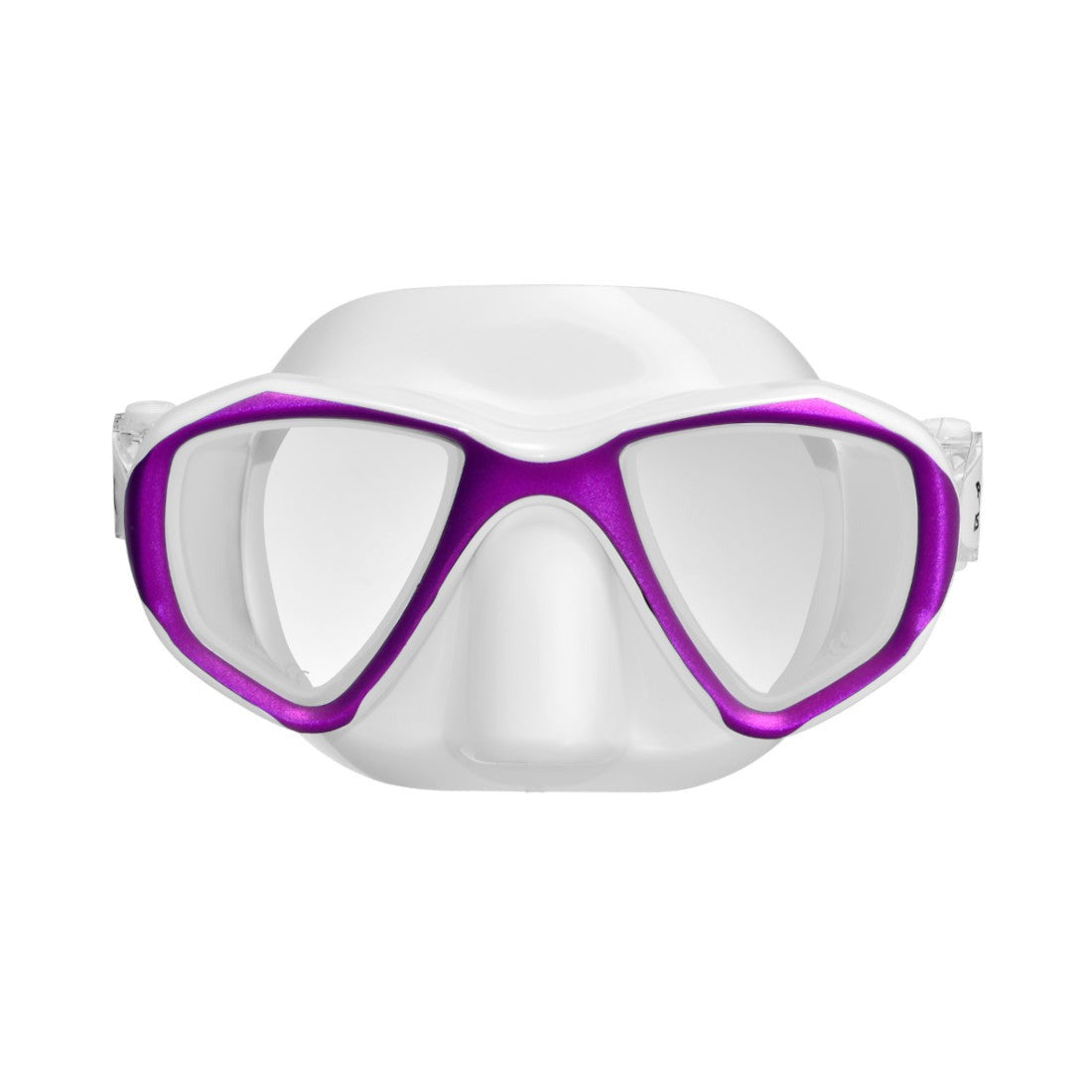 IST Proteus Anti-Fog Mask with a white skirt and purple frame