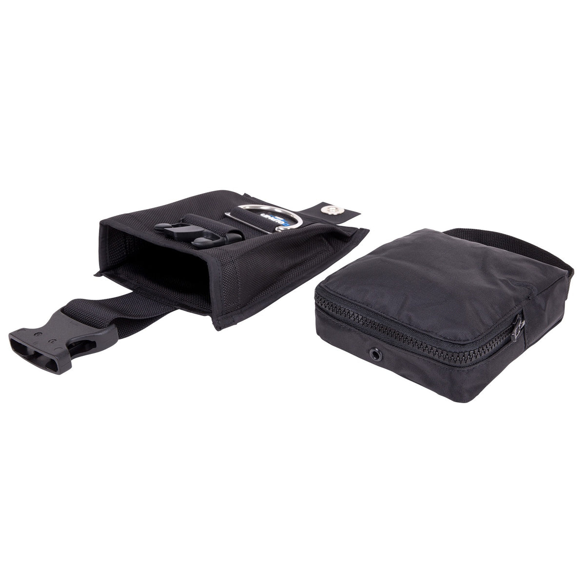 IST tech BCD weight pocket in black nylon with quick-release buckle and D-ring
