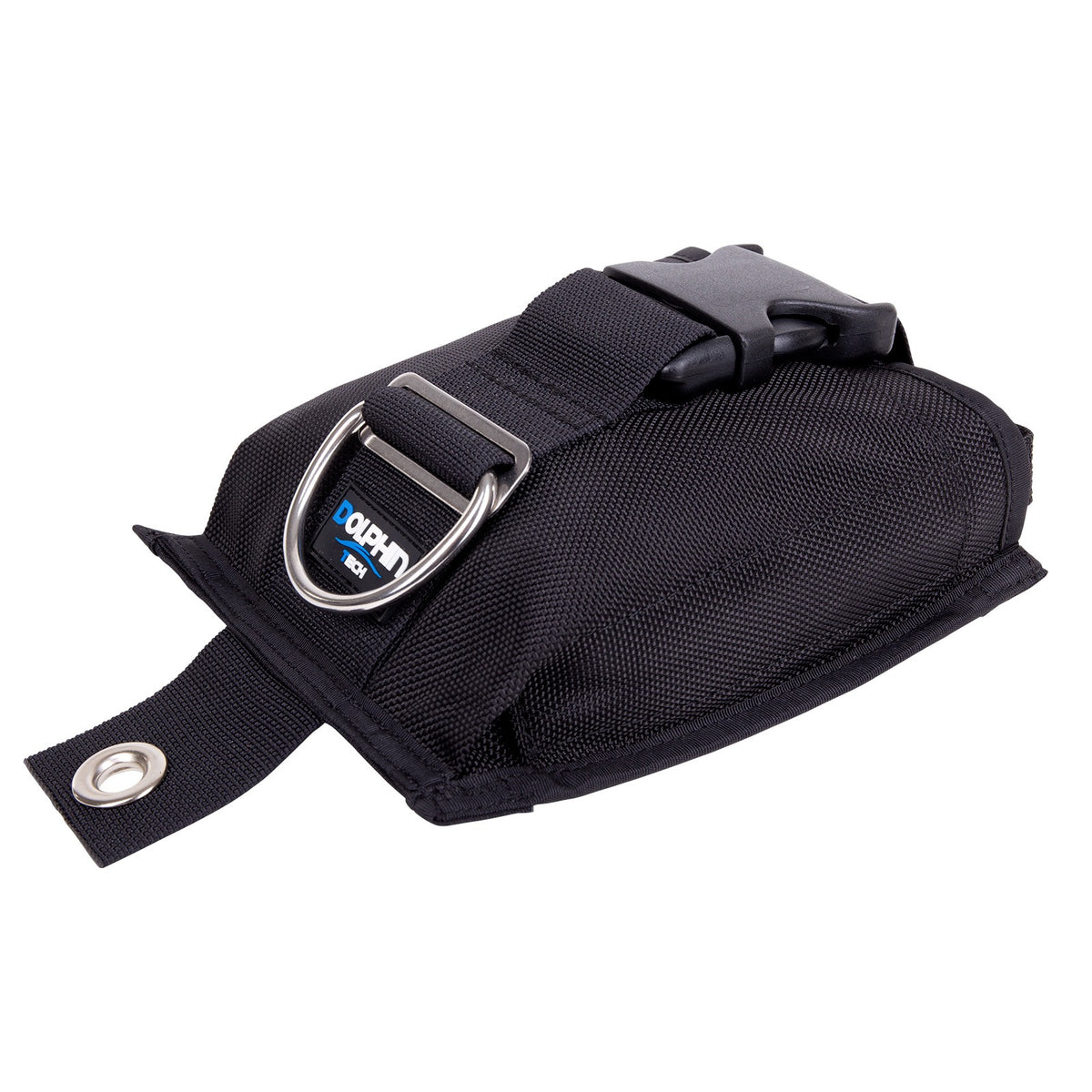 IST tech BCD weight pocket in black nylon with quick-release buckle and D-ring