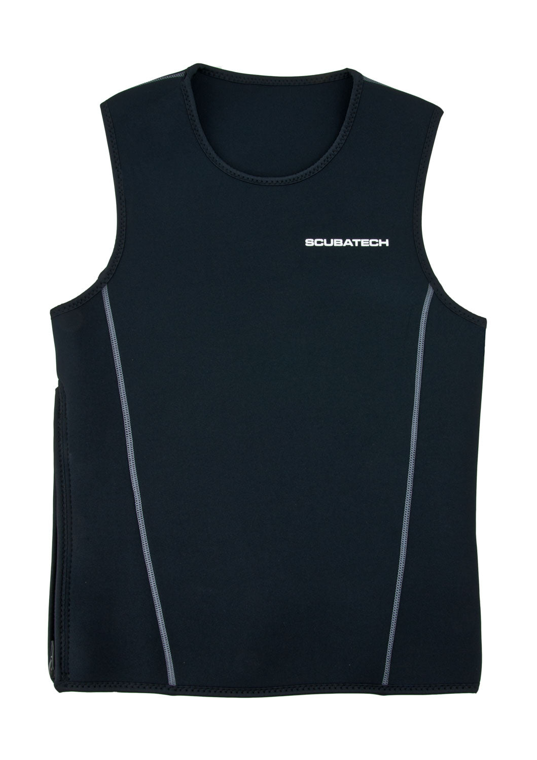 Scubatech 3 mm neoprene vest in black, front view