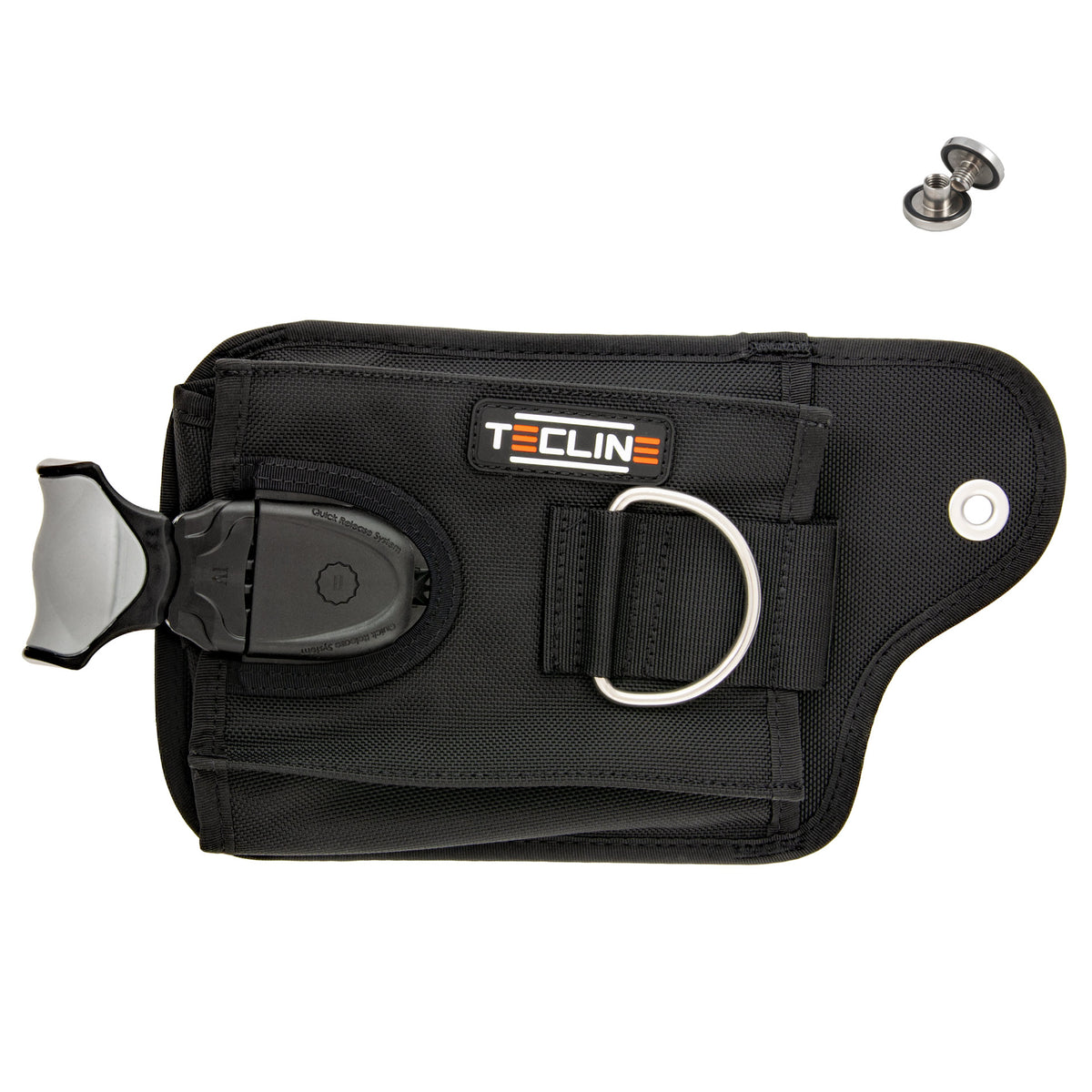 Tecline left QR weight pocket with quick-release handle and D-ring