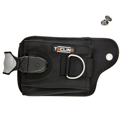 Tecline left QR weight pocket with quick-release handle and D-ring