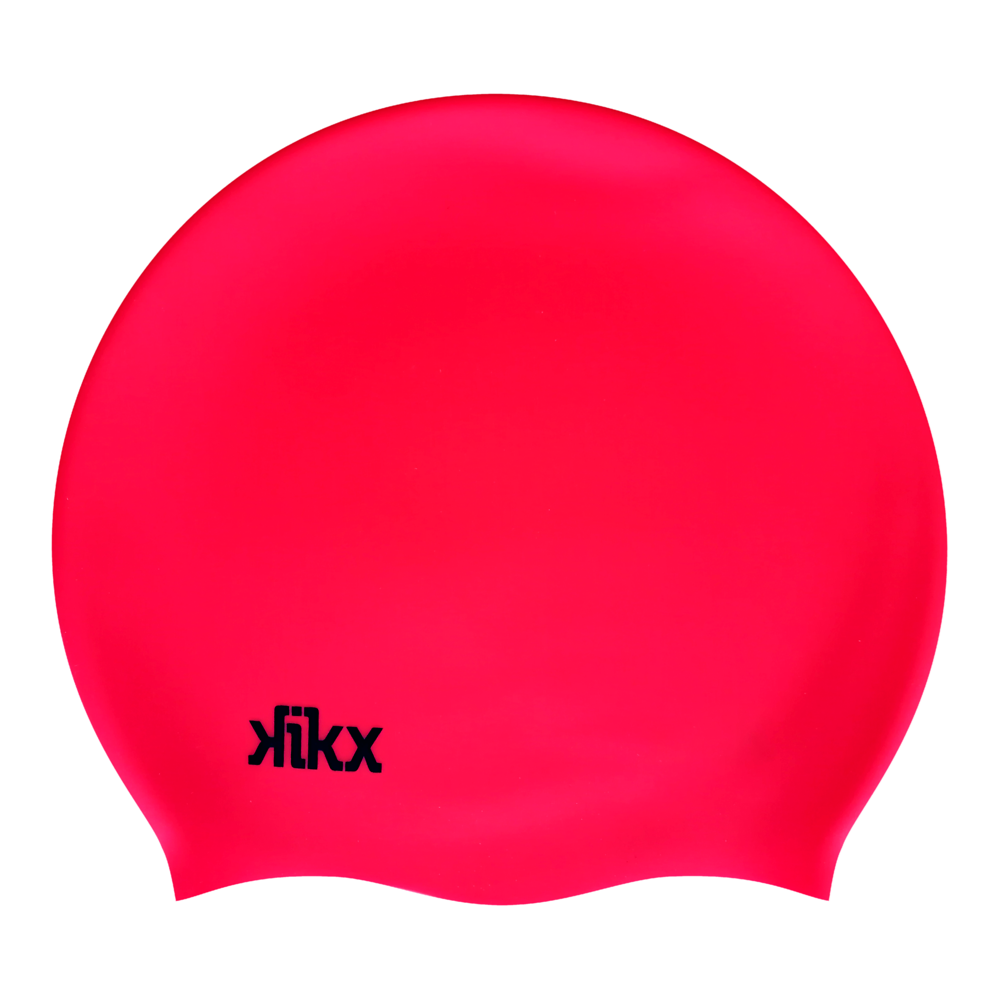 Kikx Big Hair silicone swim cap in crimson medium