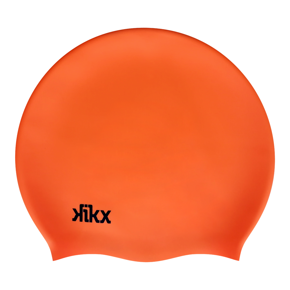Kikx Big Hair silicone swim cap in orange medium