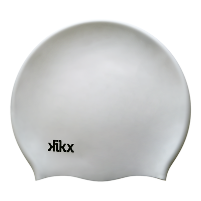Kikx Big Hair silicone swim cap in silver medium