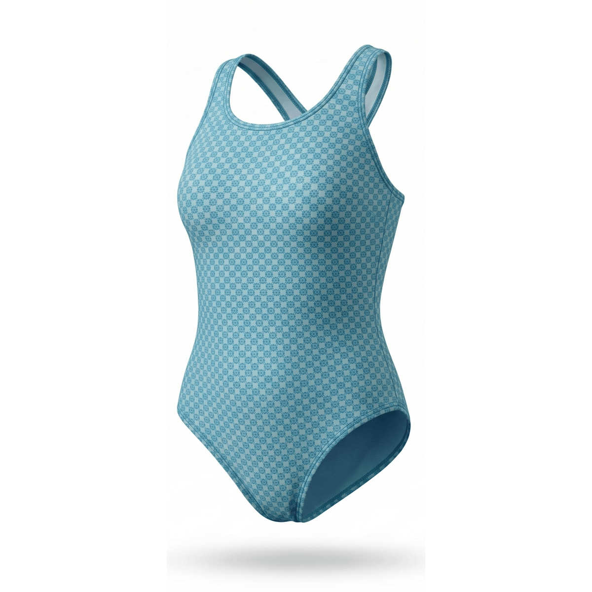 Kikx fastback swimsuit in aegean infinity