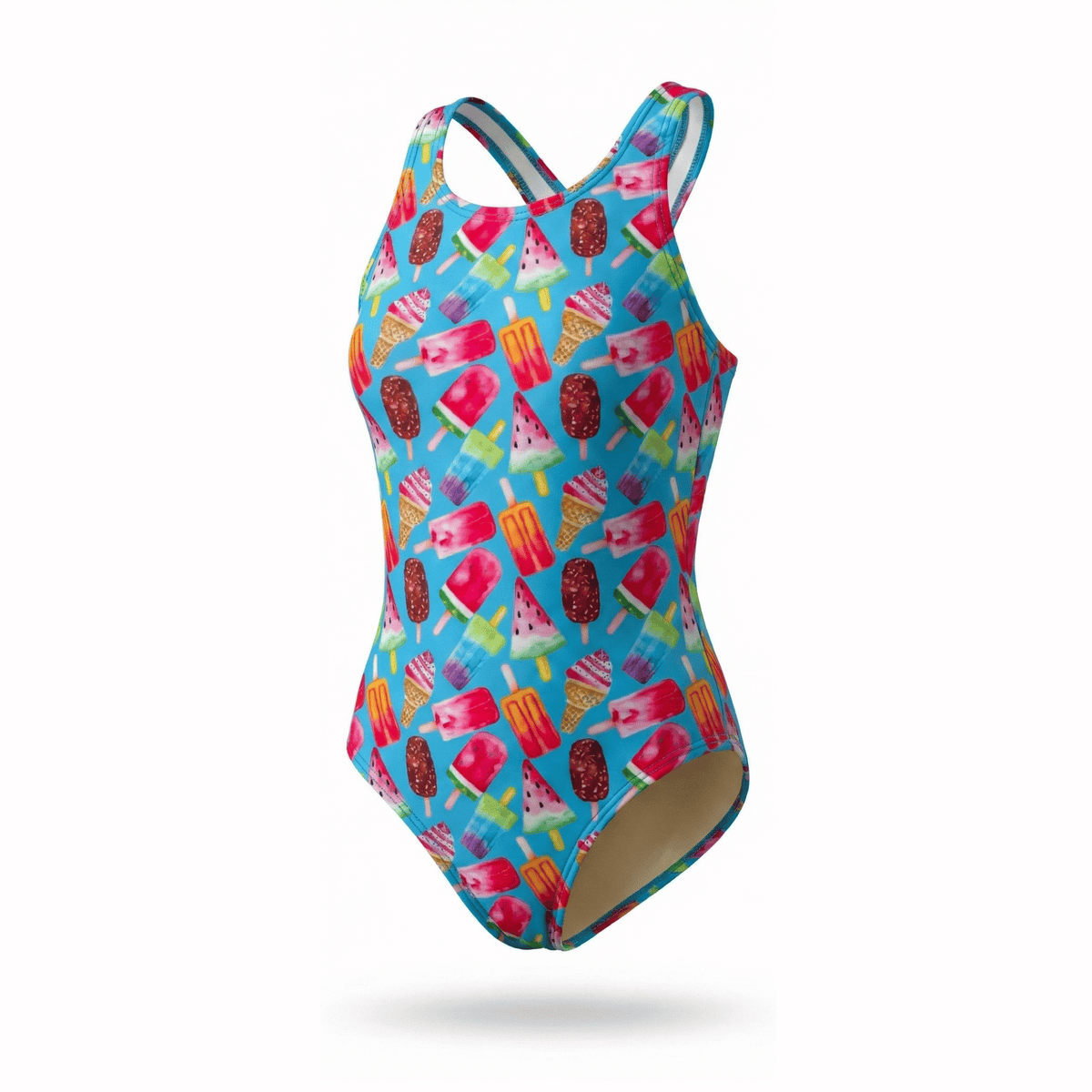 Kikx fastback swimsuit in aegean infinity