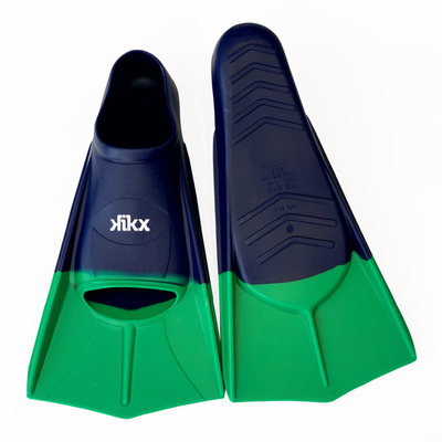 Kikx short silicone training fin, dark green / navy uk 12.5-1