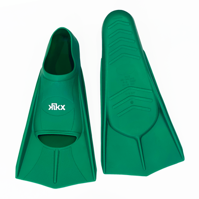 Kikx short silicone training fin, dark green uk 12.5-1