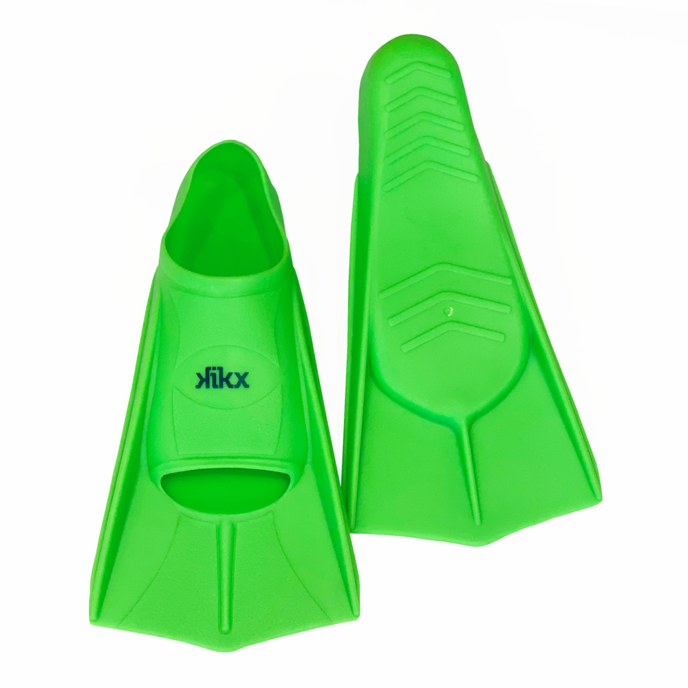 Kikx short silicone training fin, green uk 12.5-1