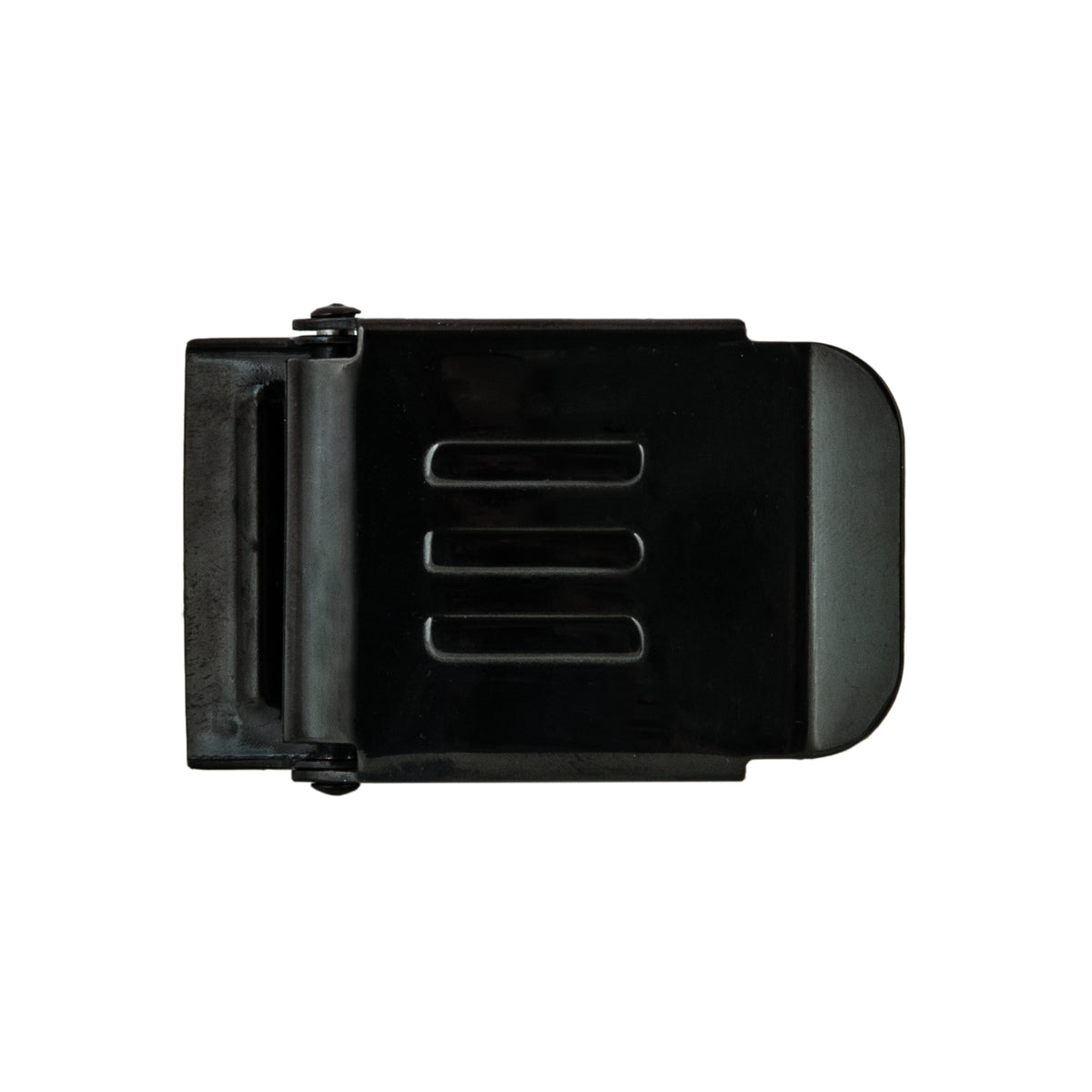 Tecline Military Line black stainless steel 50 mm belt buckle with E logo