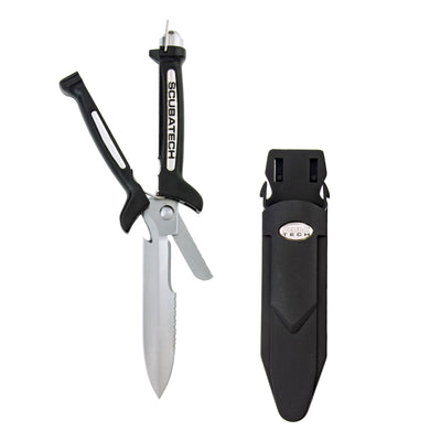 Scubatech knife scissors, standard size, opened into shears