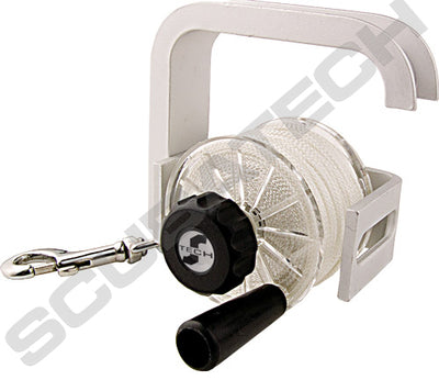 Scubatech small aluminium reel with line and bolt snap