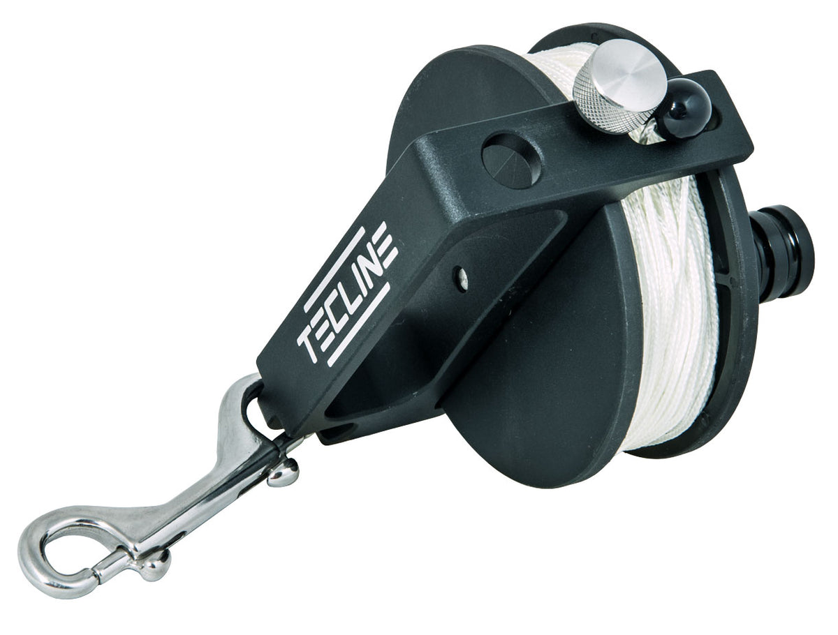Tecline Explorer reel, 66 m version with white line and double-ender