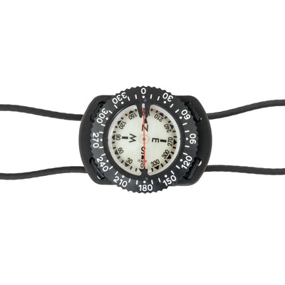 Tecline low-profile compass on elastomeric bungee mount, top view