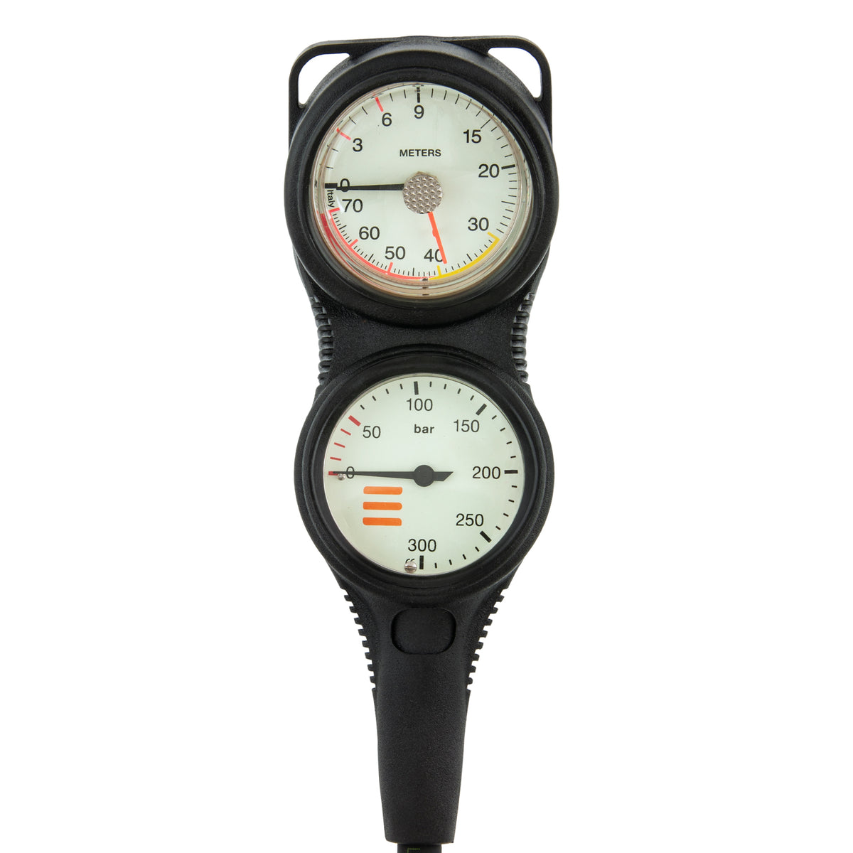 Tecline Combo IIG console with depth gauge above the pressure gauge