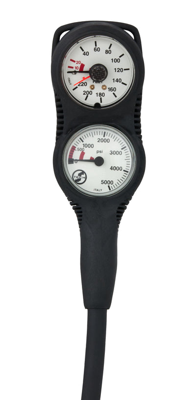 Scubatech Mini Combo IIG console in black with psi and feet dials
