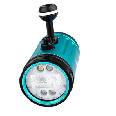 Kraken KR-S40 strobe in seafoam turquoise, front view of the flash window
