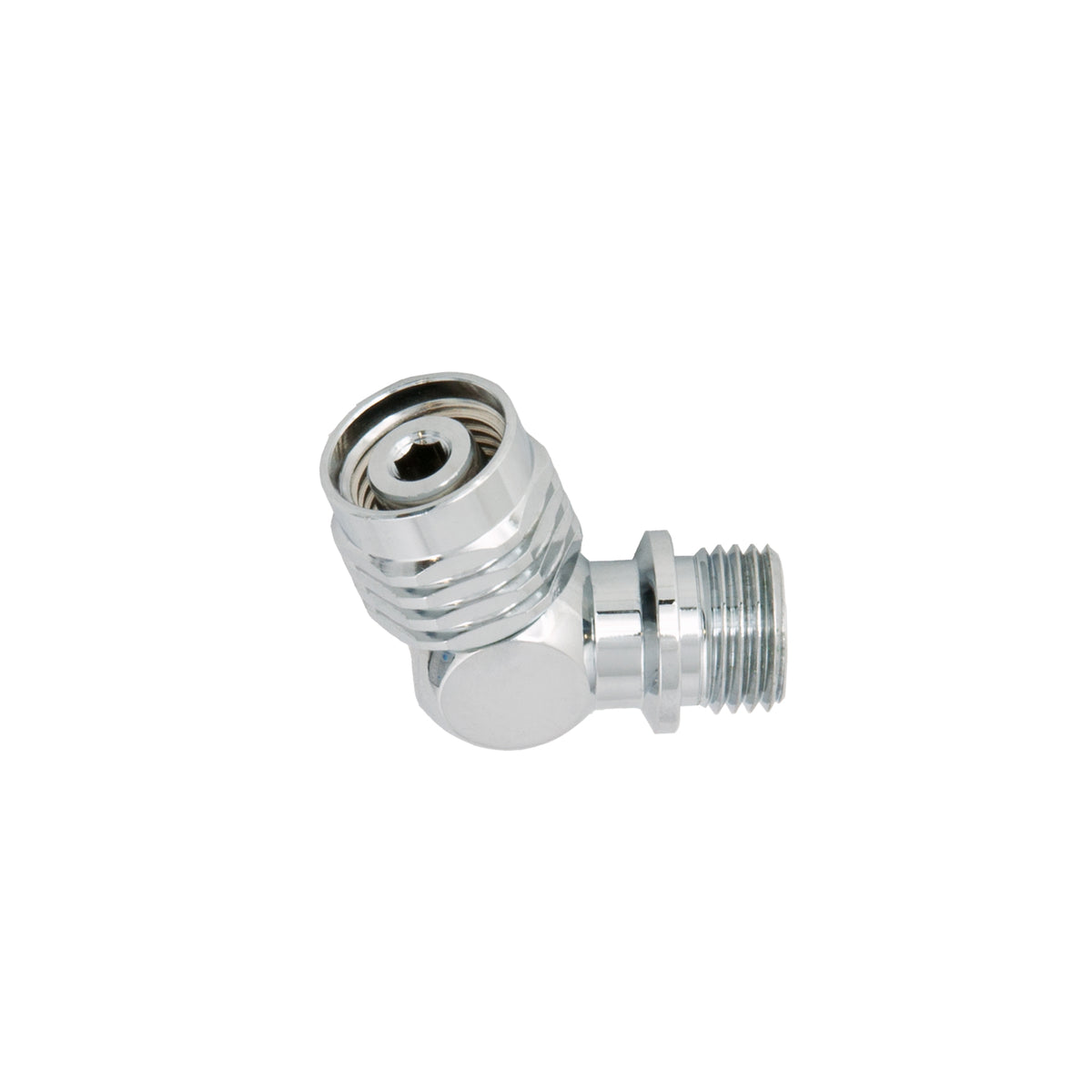 Tecline 90 degree fixed swivel adaptor for the second stage in chrome