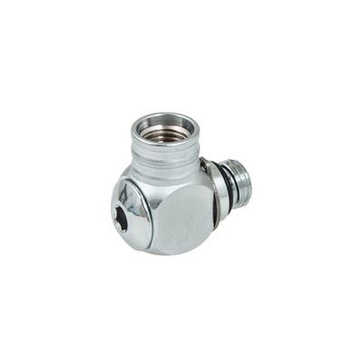 Tecline 90 degree HP swivel adaptor for a first stage port, chrome