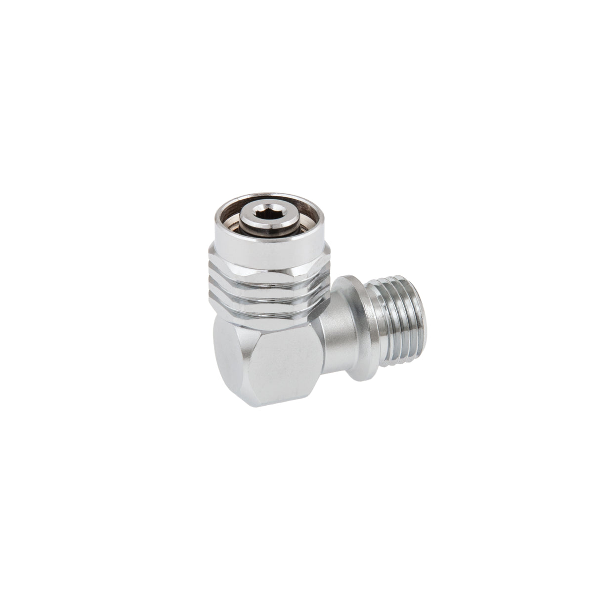Tecline 90 degree fixed swivel adaptor for the second stage in chrome