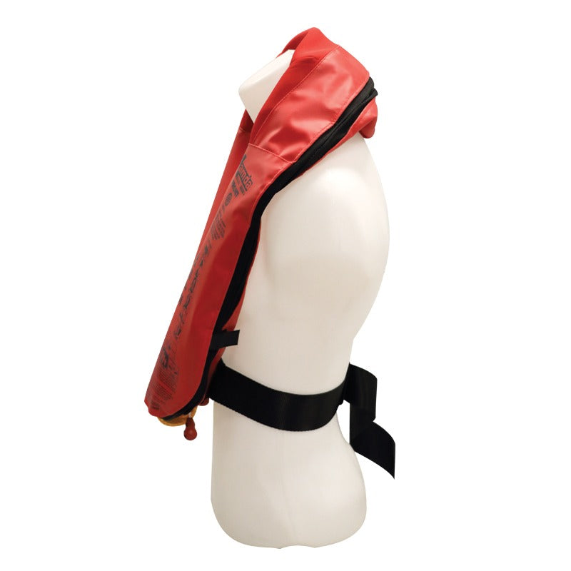 Lalizas Lamda 275N SOLAS automatic inflatable lifejacket in red, front view
