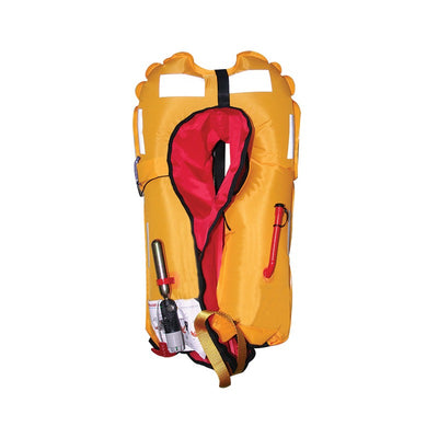 Lalizas Sigma inflatable lifejacket shown fully inflated with yellow bladder
