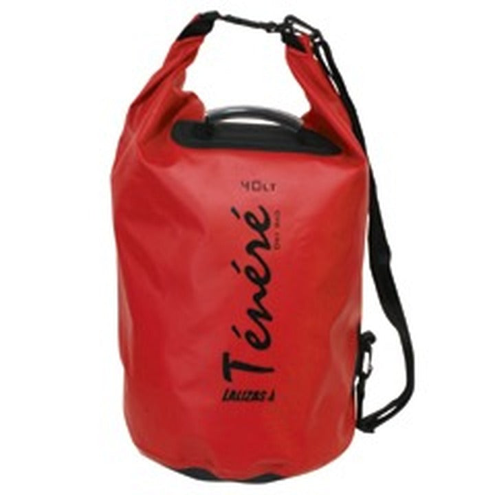 Lalizas Tenere dry bags in sand, yellow and red with shoulder straps