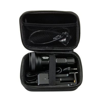 Tecline T2 kit in its zipped hard case with charger and lanyard