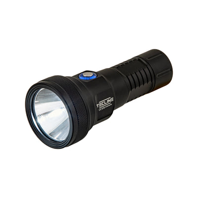 Tecline T2 dive light with the battery status button lit