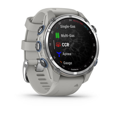 Garmin Descent Mk3 43 mm dive computer, left side profile
