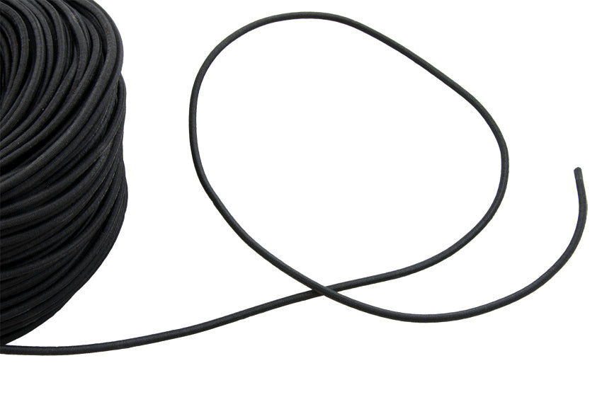 Scubatech black 4 mm bungee cord on a reel with a loose length
