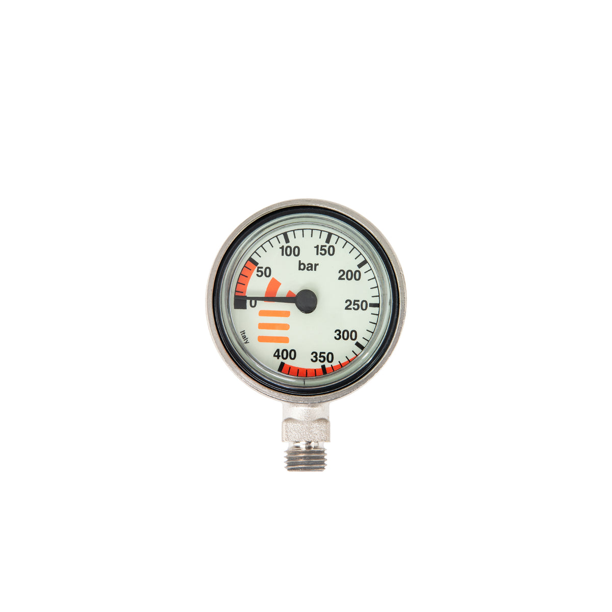 Tecline Mini 52 mm pressure gauge head with 400 bar scale